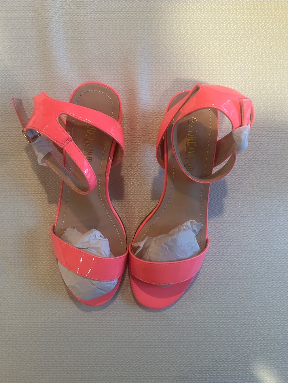 Dream Pairs Neon Pink Ankle-Strap Heels